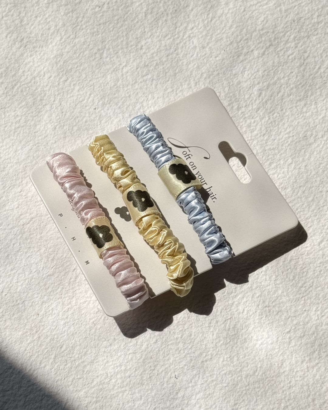 First Light Pure Silk Scrunchie Set (3 Pieces)