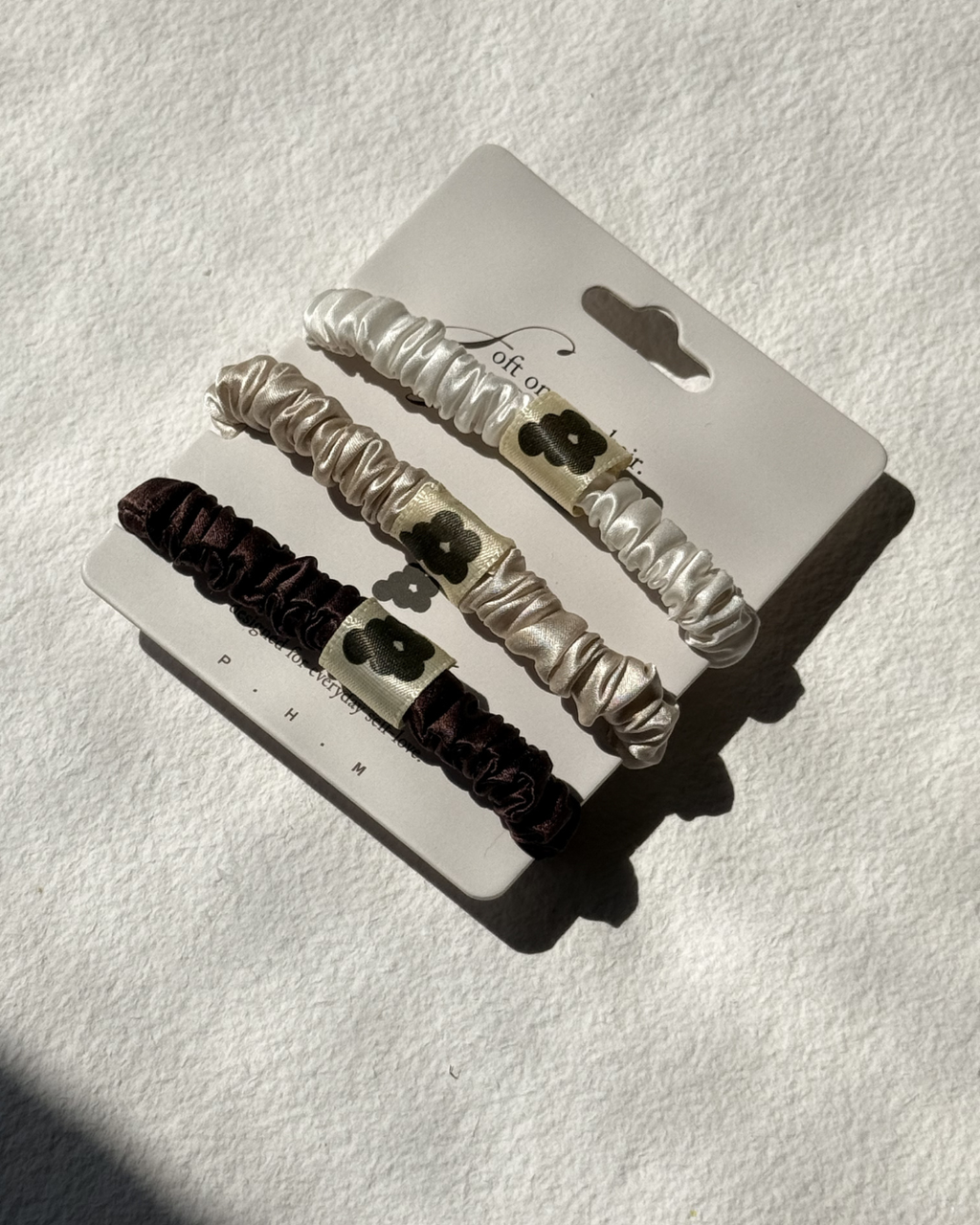 Grounded Pure Silk Scrunchie Set with 3 Pieces